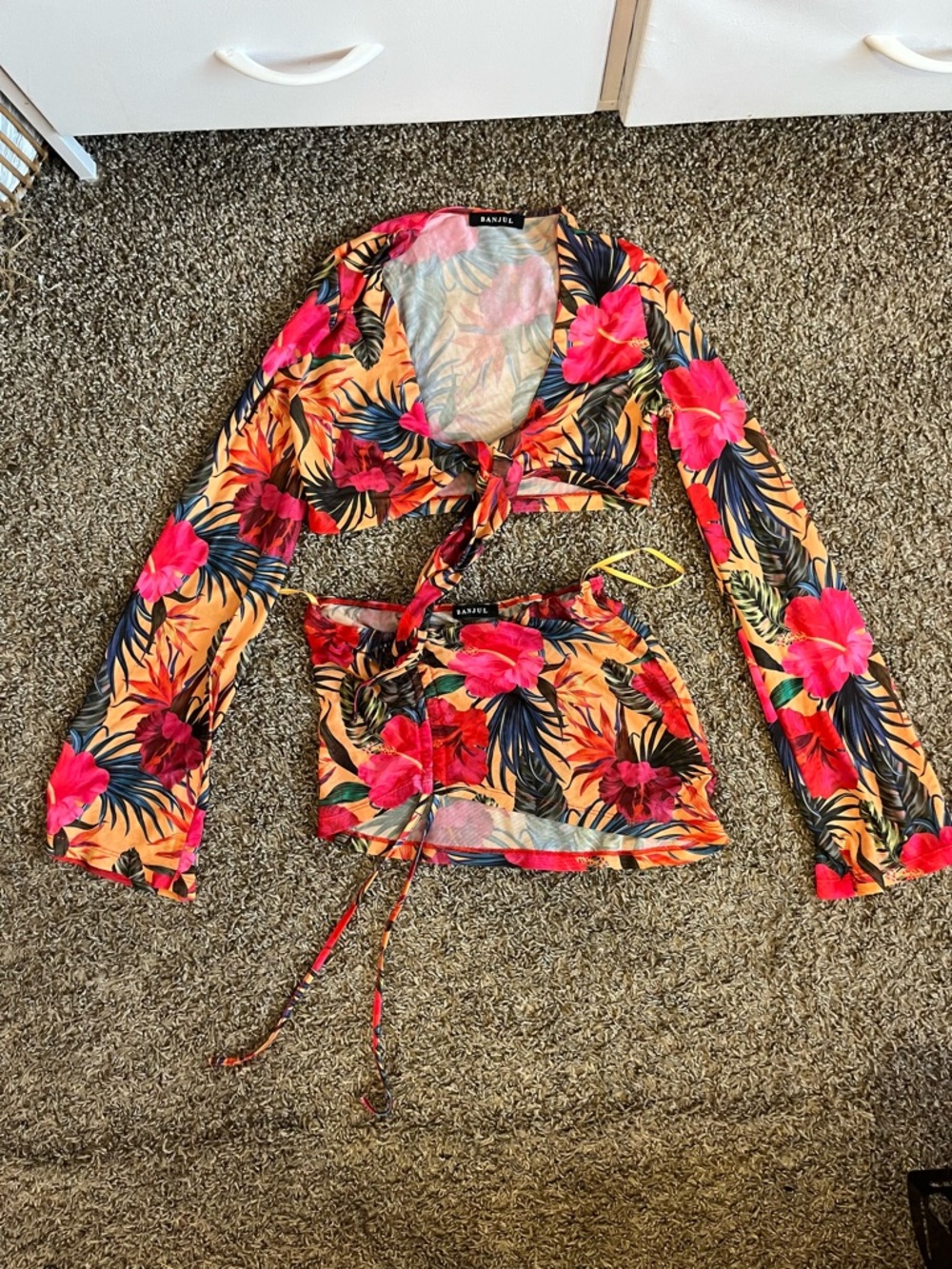 Bikini Swimsuit , Wide Bell Cover Up Top And Cover Up Skirt Sexy Swimwear Set